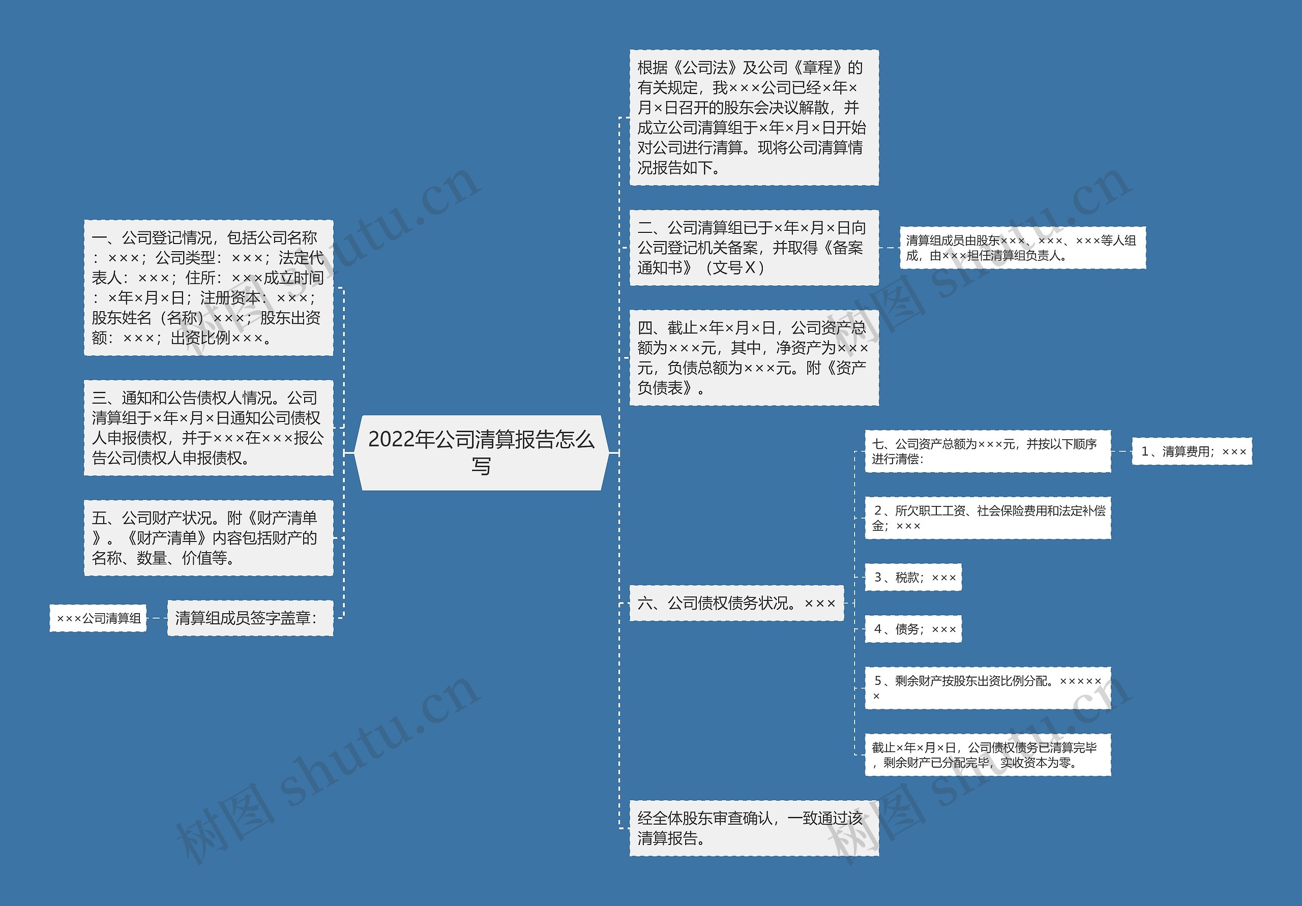 2022年公司清算报告怎么写思维导图