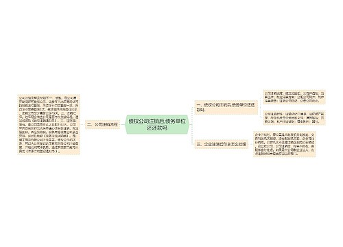 债权公司注销后,债务单位还还款吗