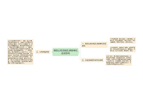 债权公司注销后,债务单位还还款吗