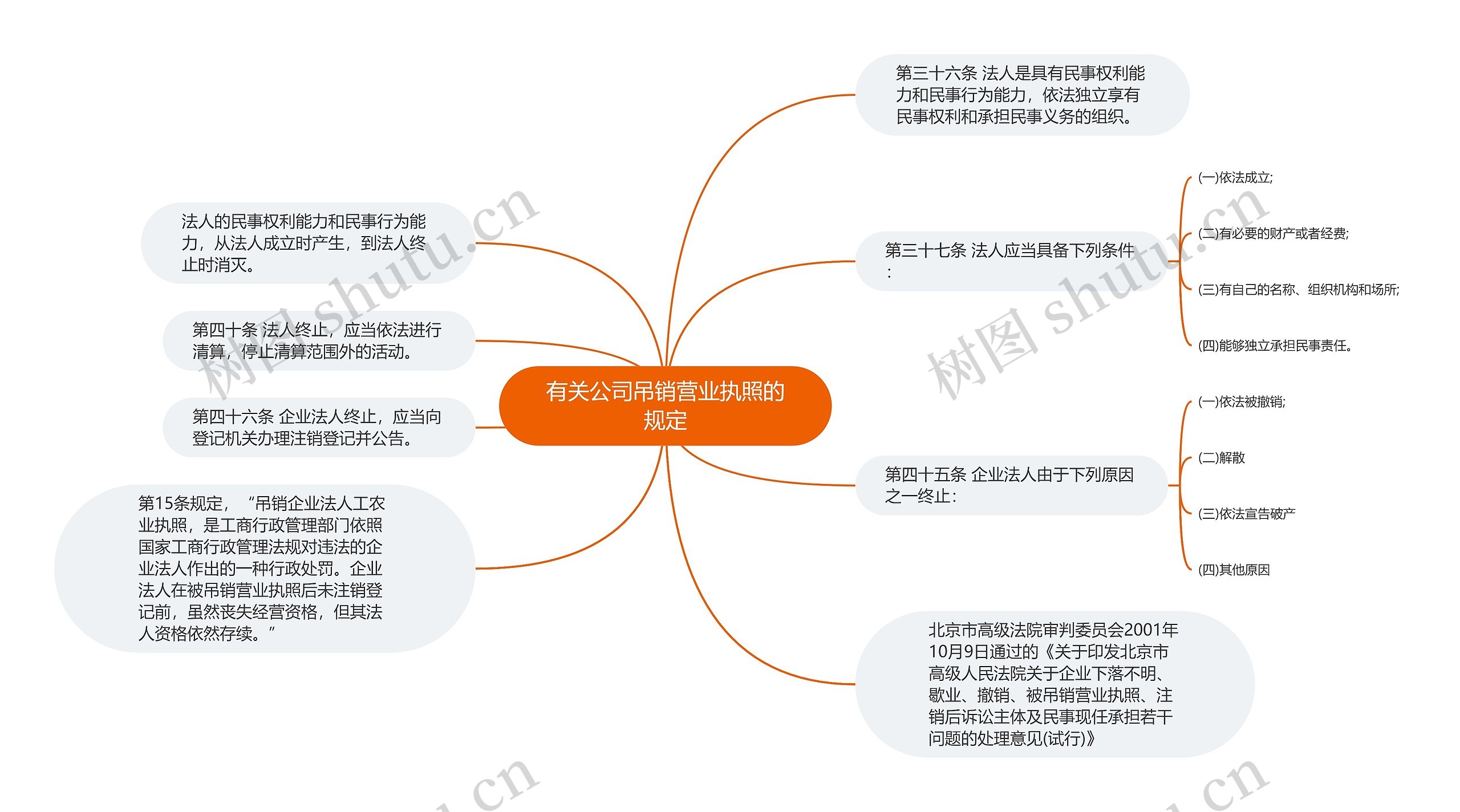 有关公司吊销营业执照的规定思维导图