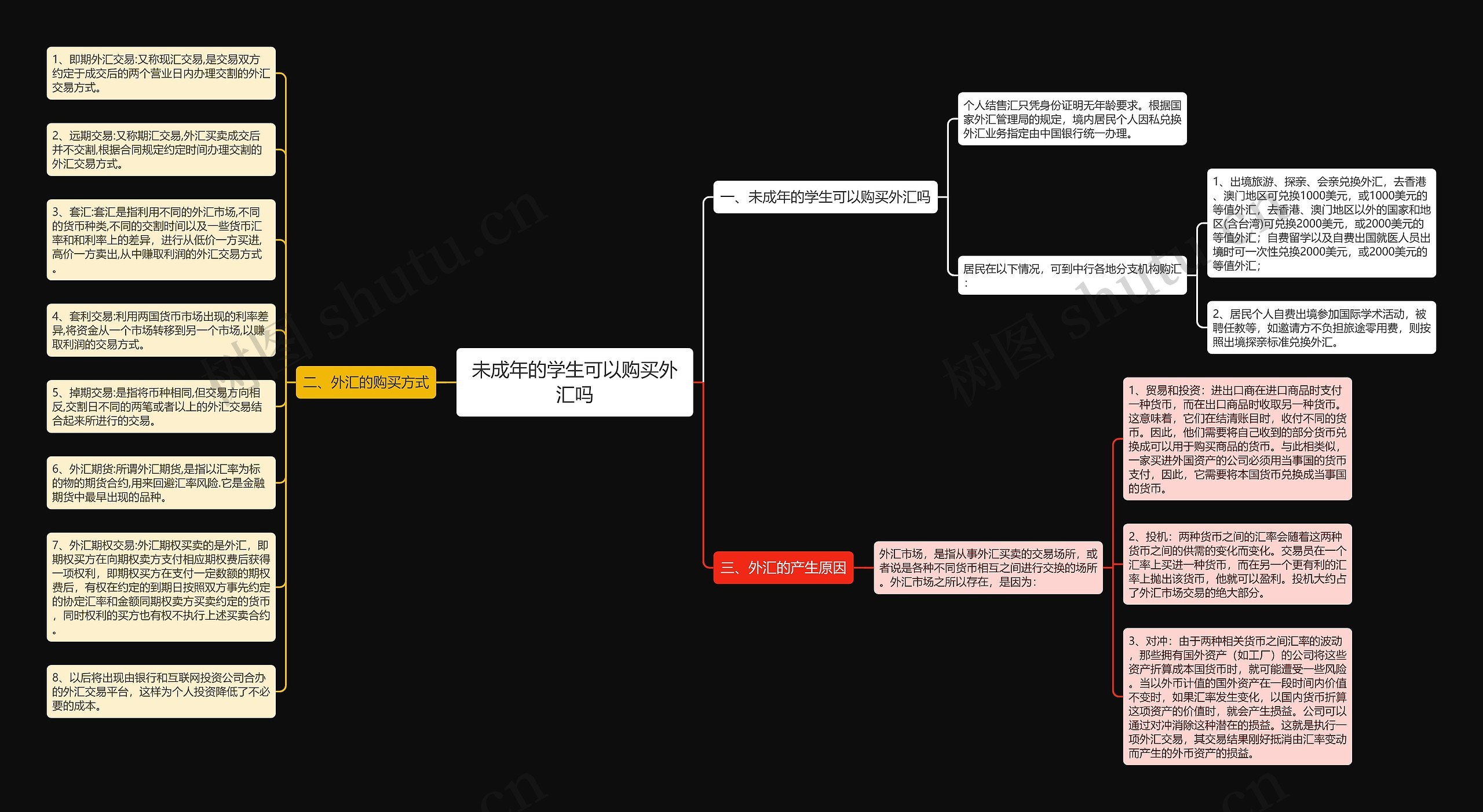 未成年的学生可以购买外汇吗思维导图