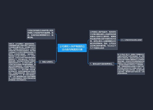 公司债权人保护制度的立法内容与制度的完善