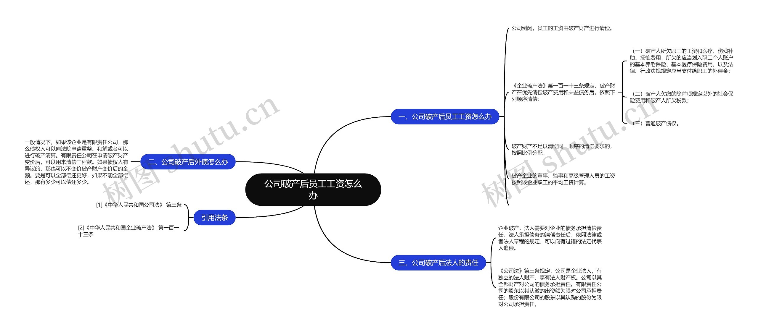 公司破产后员工工资怎么办思维导图