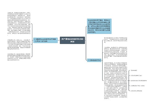 资产重组后的组织形式和类别