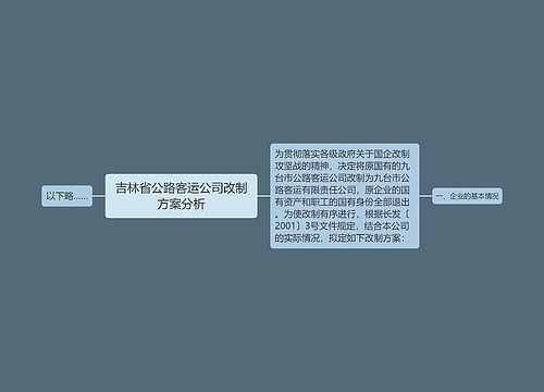 吉林省公路客运公司改制方案分析