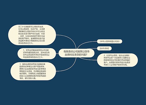 有限责任公司股东以货币出资时应注意的问题？