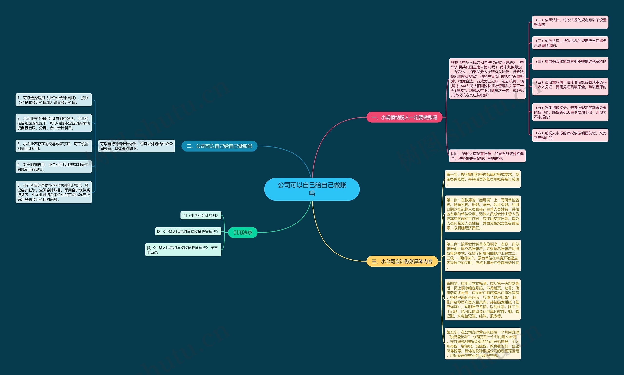 公司可以自己给自己做账吗思维导图