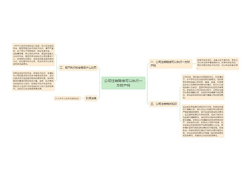 公司注销赔偿可以执行一方财产吗