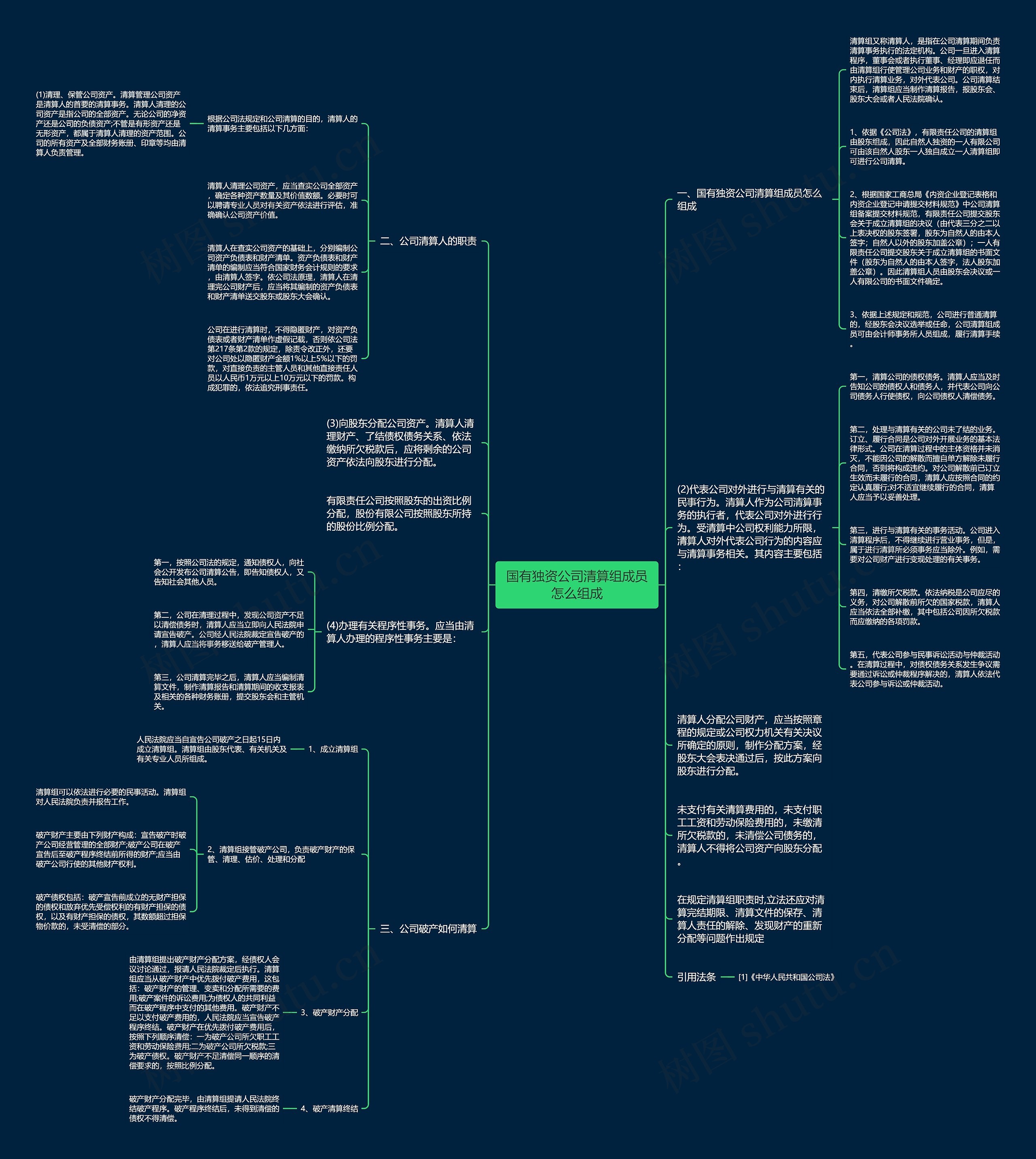 国有独资公司清算组成员怎么组成思维导图