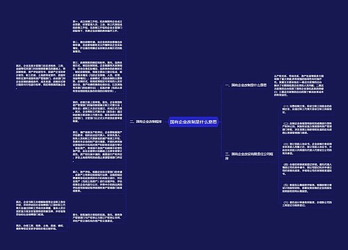 国有企业改制是什么意思