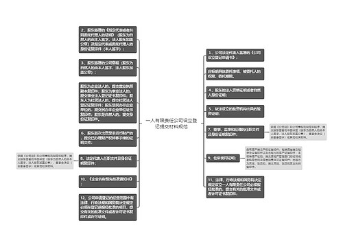 一人有限责任公司设立登记提交材料规范