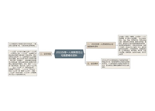  2022办理一人有限责任公司需要哪些资料