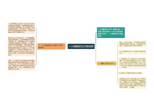 一人有限责任公司的优势