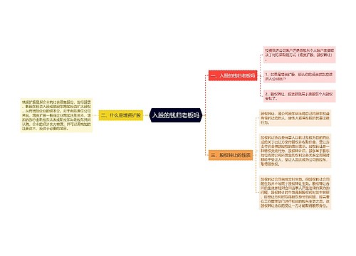 入股的钱归老板吗