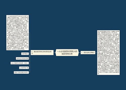 一人公司股东对债权人的诚实信用义务