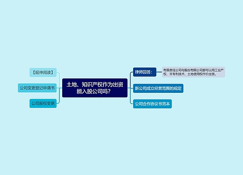 土地、知识产权作为出资能入股公司吗？