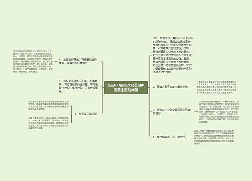 企业IPO前的改制重组中需要注意的问题