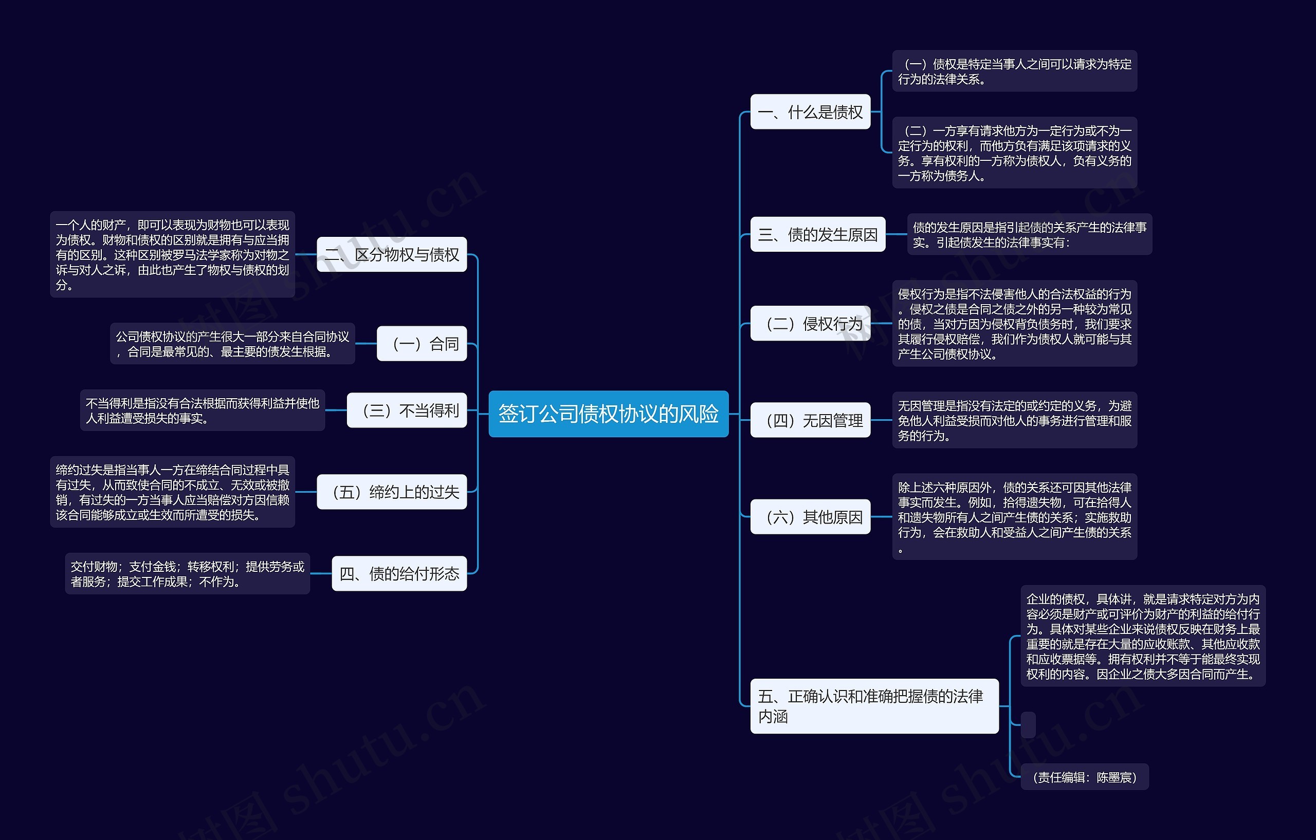 签订公司债权协议的风险思维导图