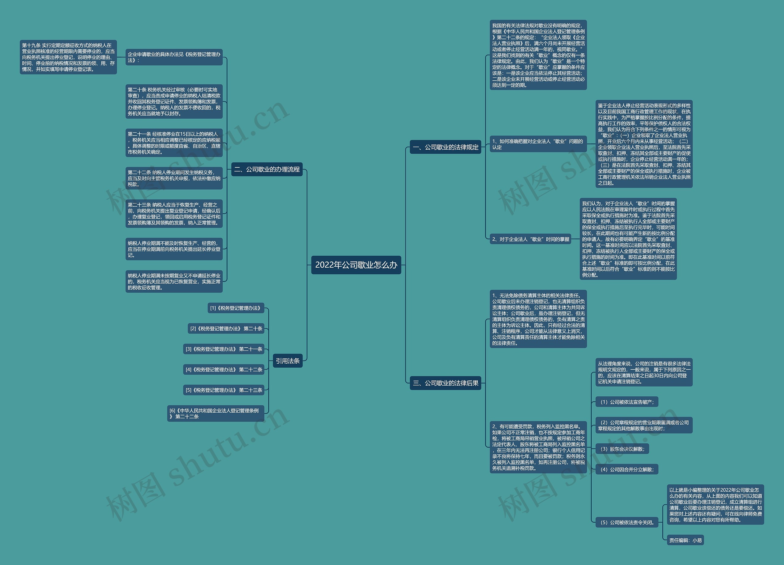 2022年公司歇业怎么办思维导图
