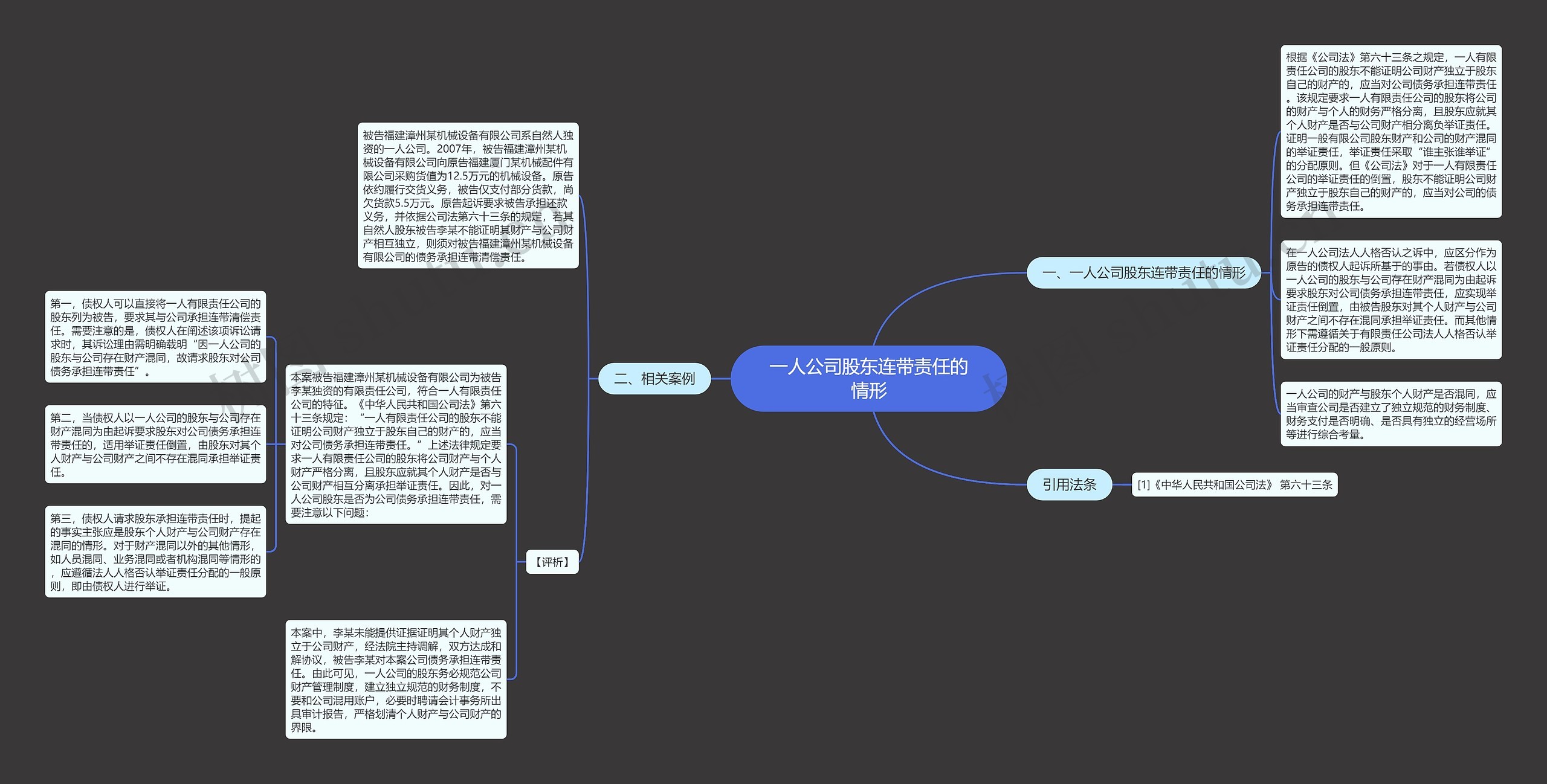 一人公司股东连带责任的情形