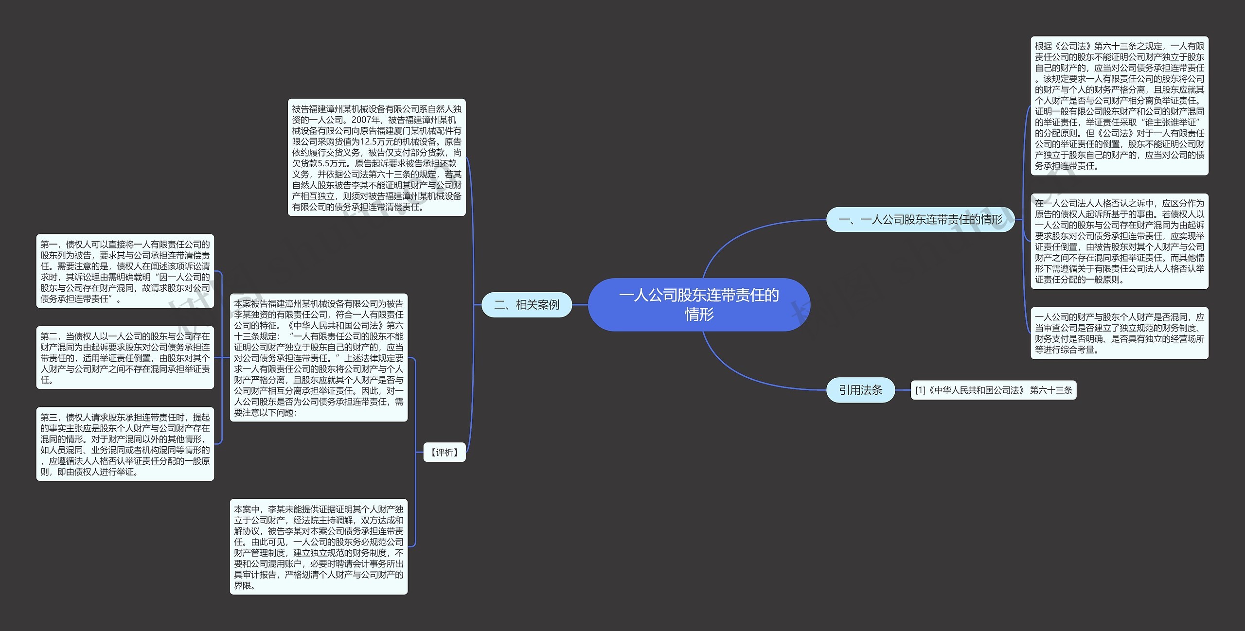 一人公司股东连带责任的情形思维导图