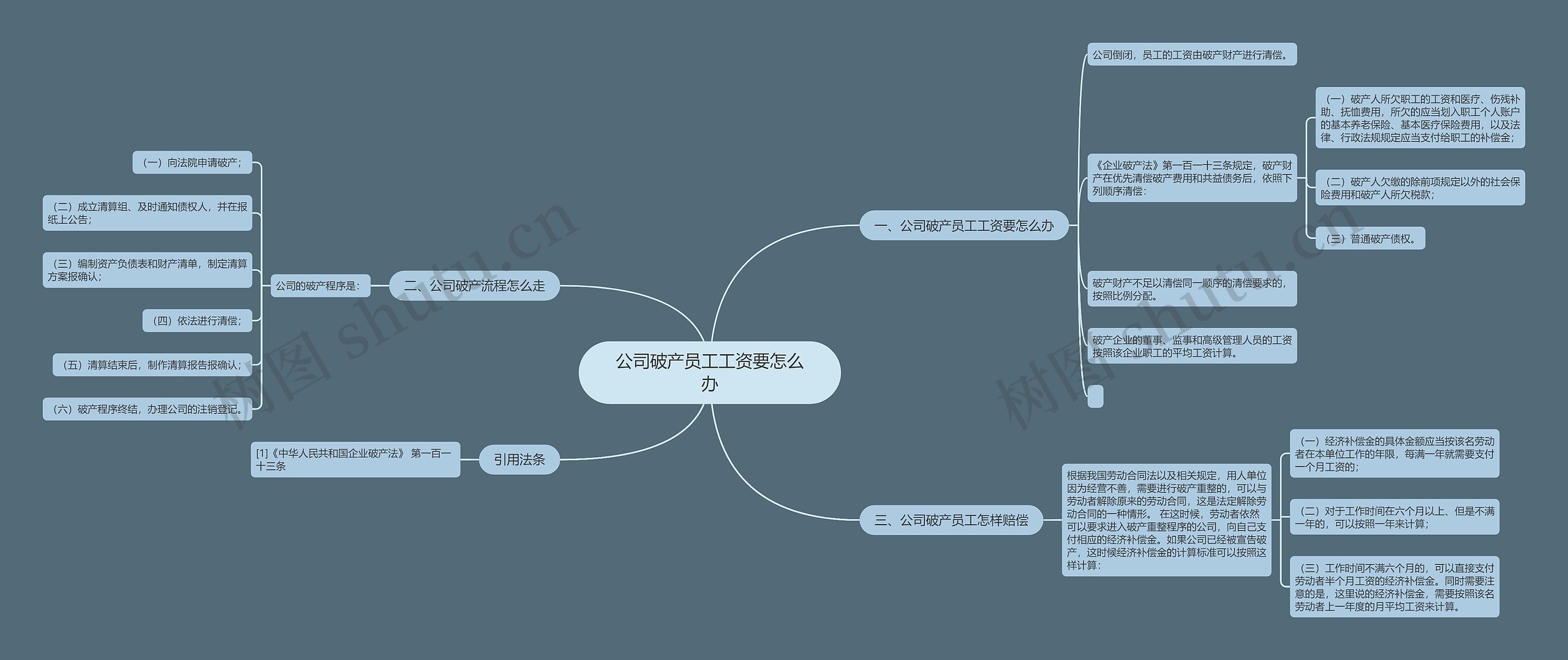 公司破产员工工资要怎么办思维导图