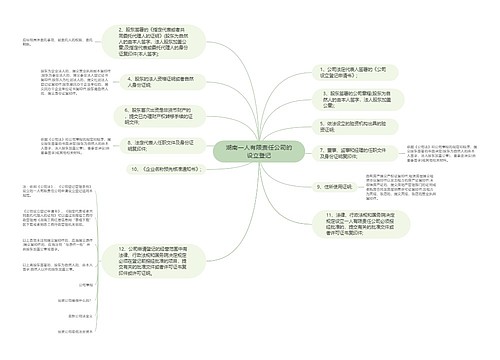 湖南一人有限责任公司的设立登记