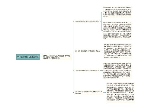 外资并购的基本途径