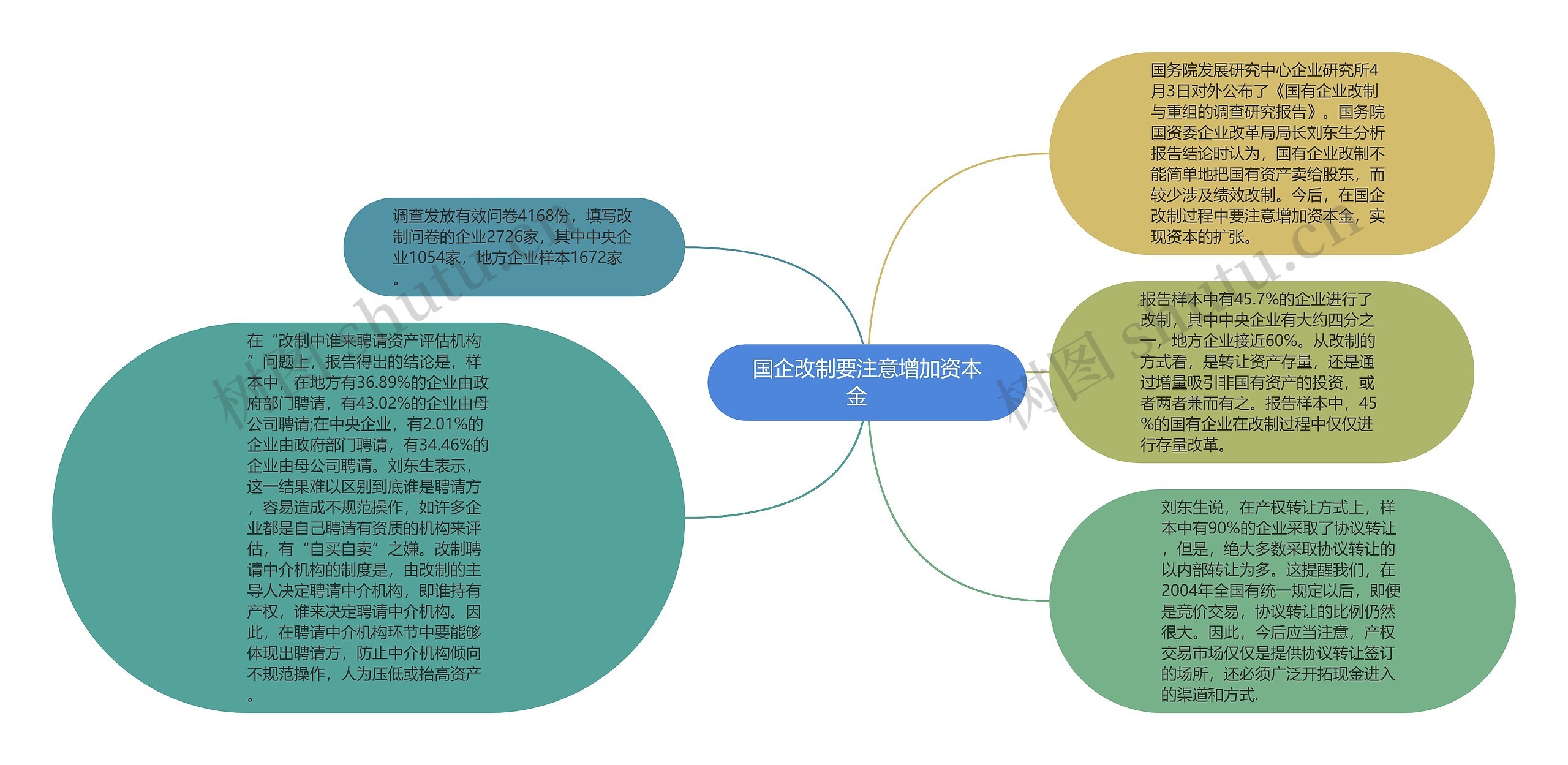 国企改制要注意增加资本金　思维导图