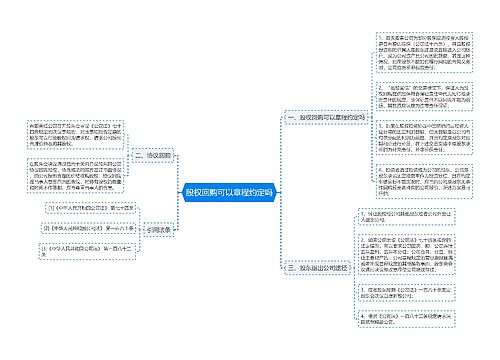 股权回购可以章程约定吗