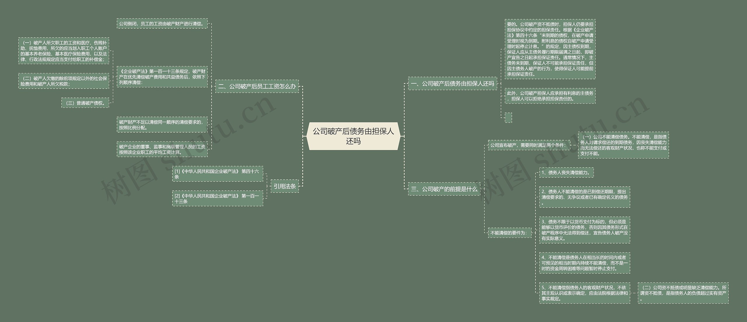 公司破产后债务由担保人还吗思维导图