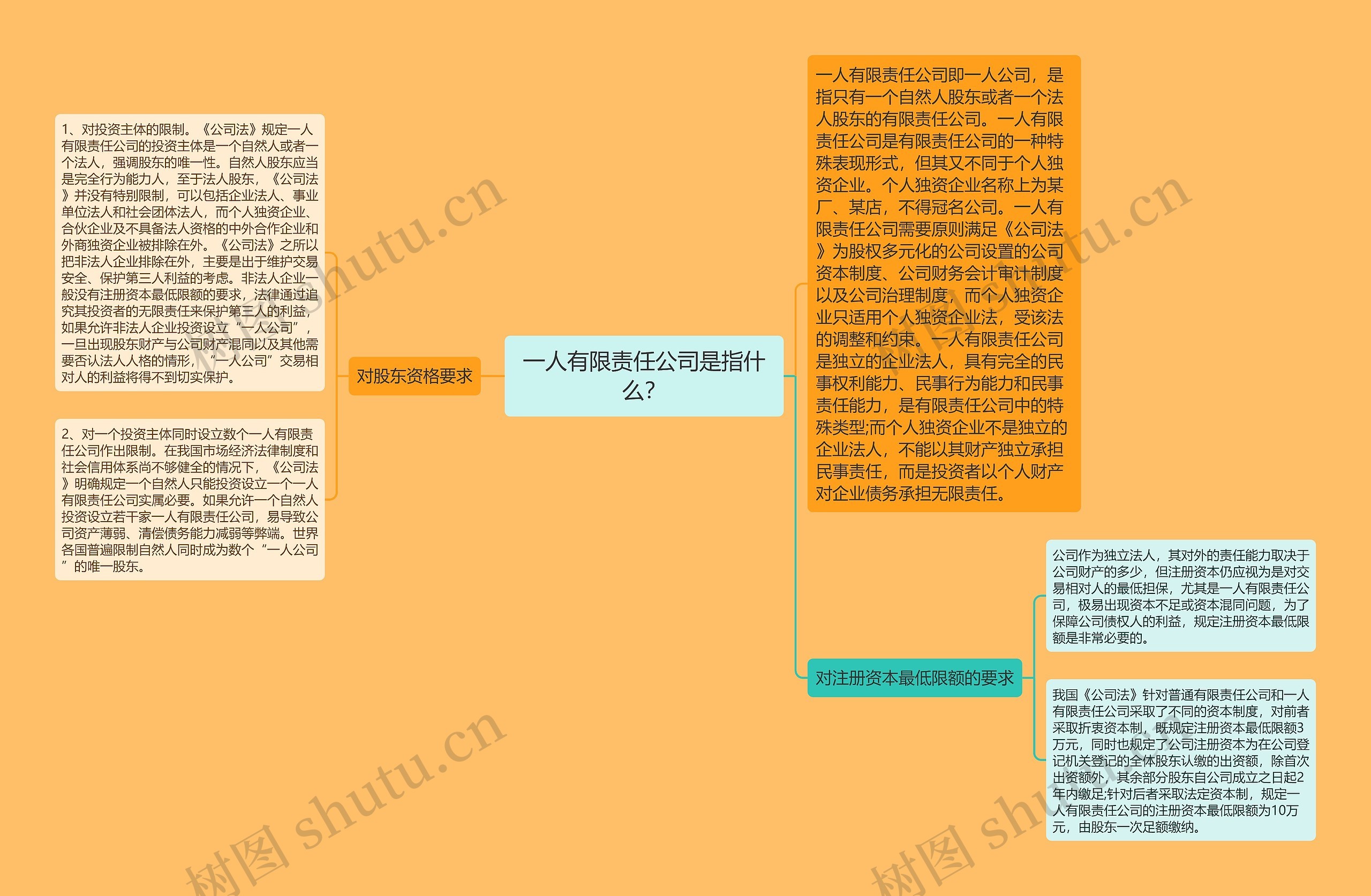 一人有限责任公司是指什么？思维导图