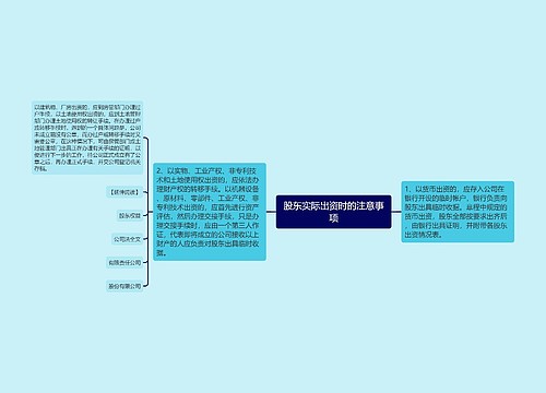 股东实际出资时的注意事项