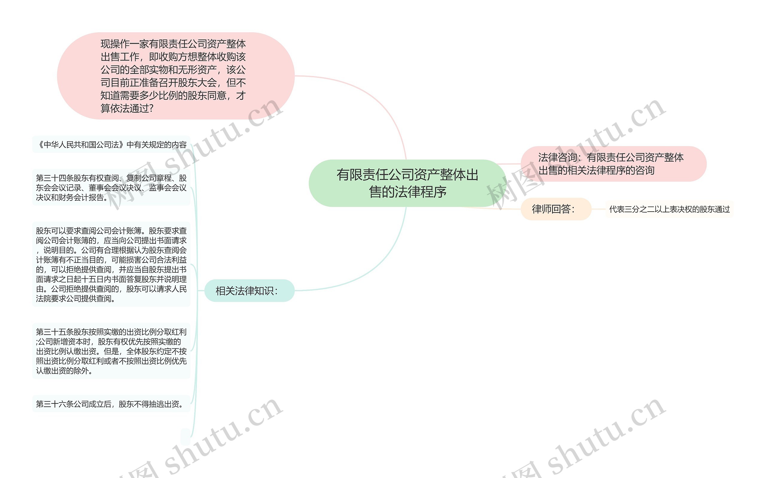 有限责任公司资产整体出售的法律程序思维导图