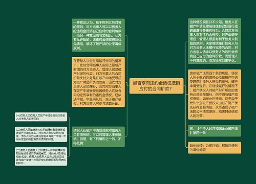 能否享有违约金债权抵销应付的合同价款？