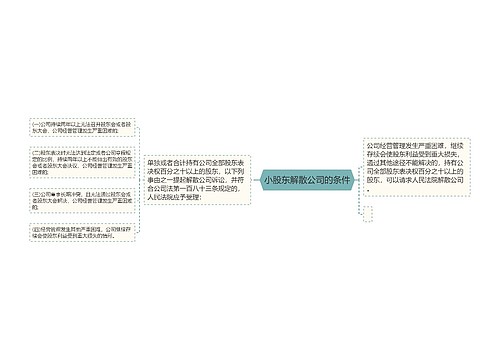 小股东解散公司的条件