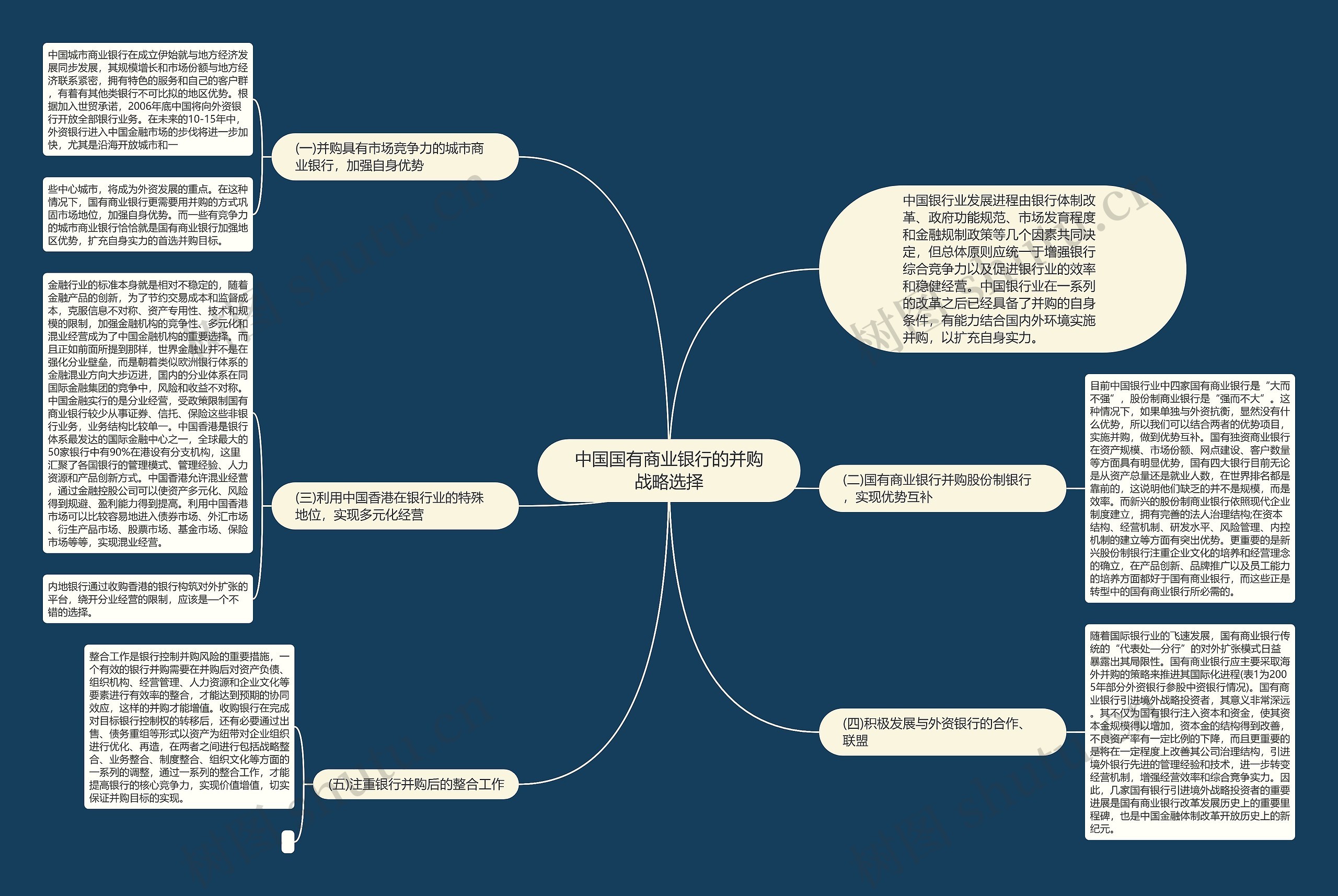 中国国有商业银行的并购战略选择思维导图