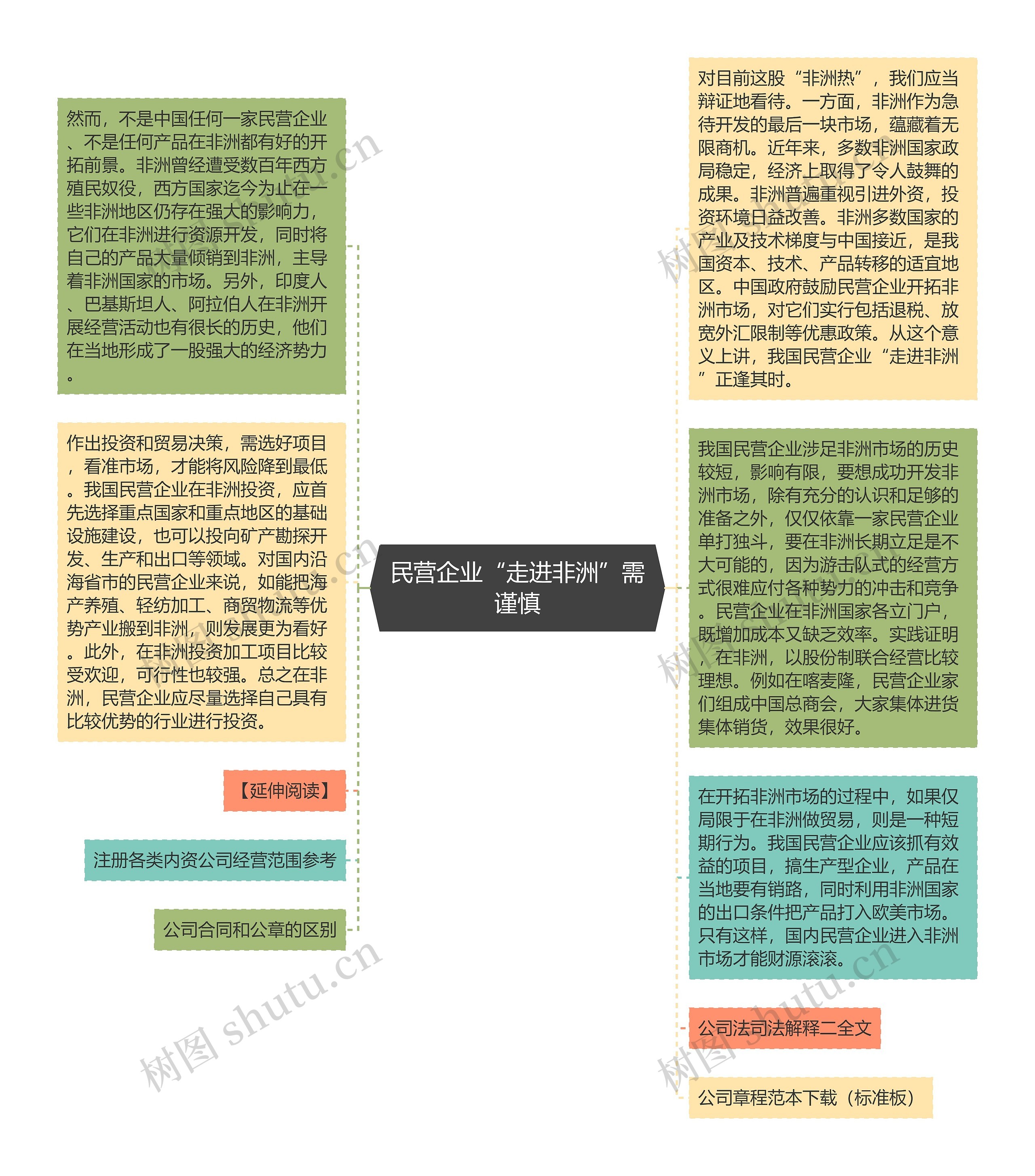 民营企业“走进非洲”需谨慎思维导图