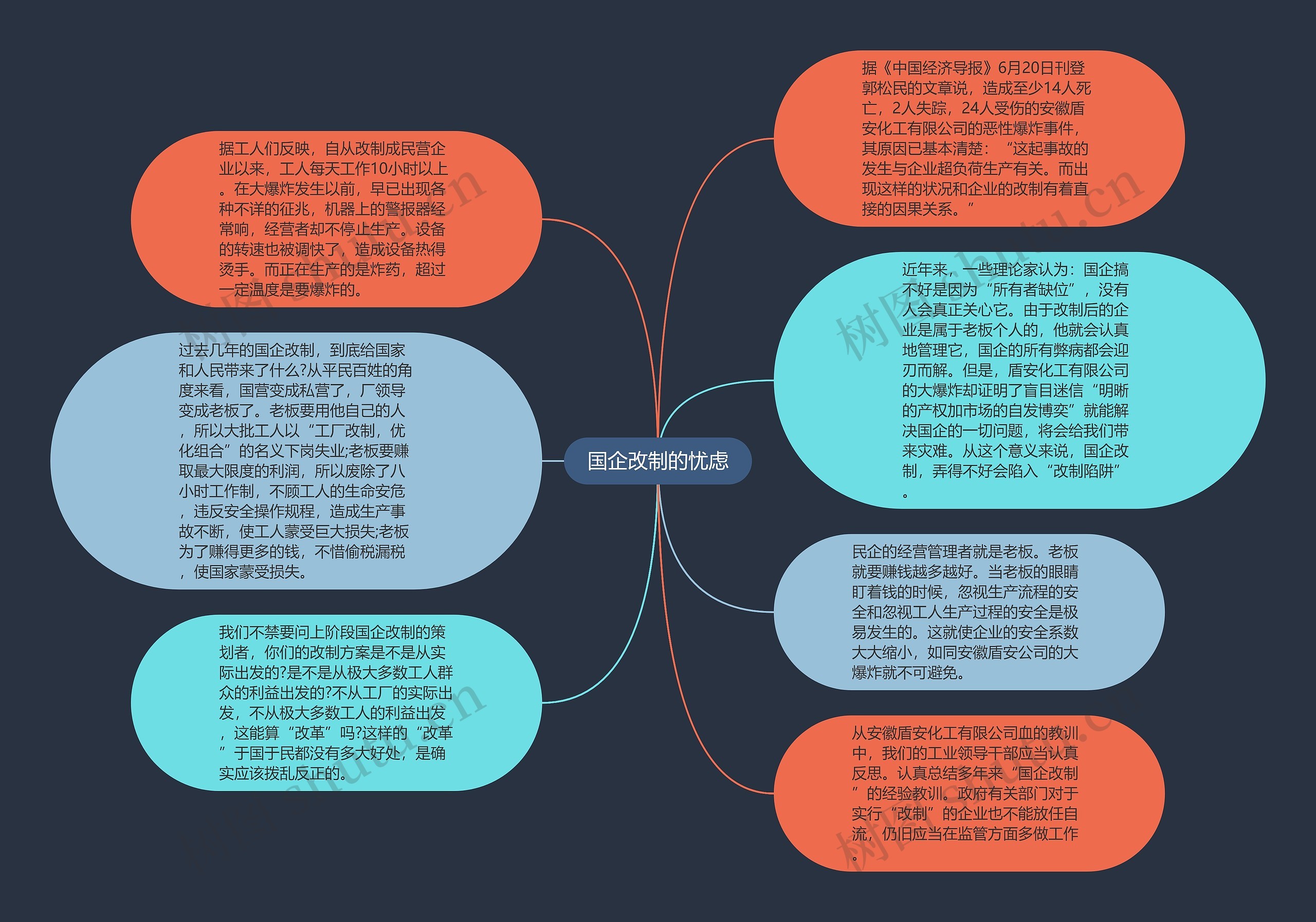 国企改制的忧虑思维导图