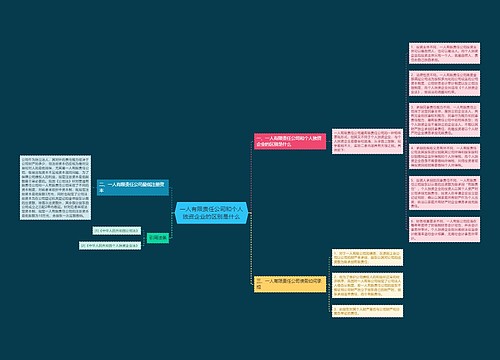 一人有限责任公司和个人独资企业的区别是什么