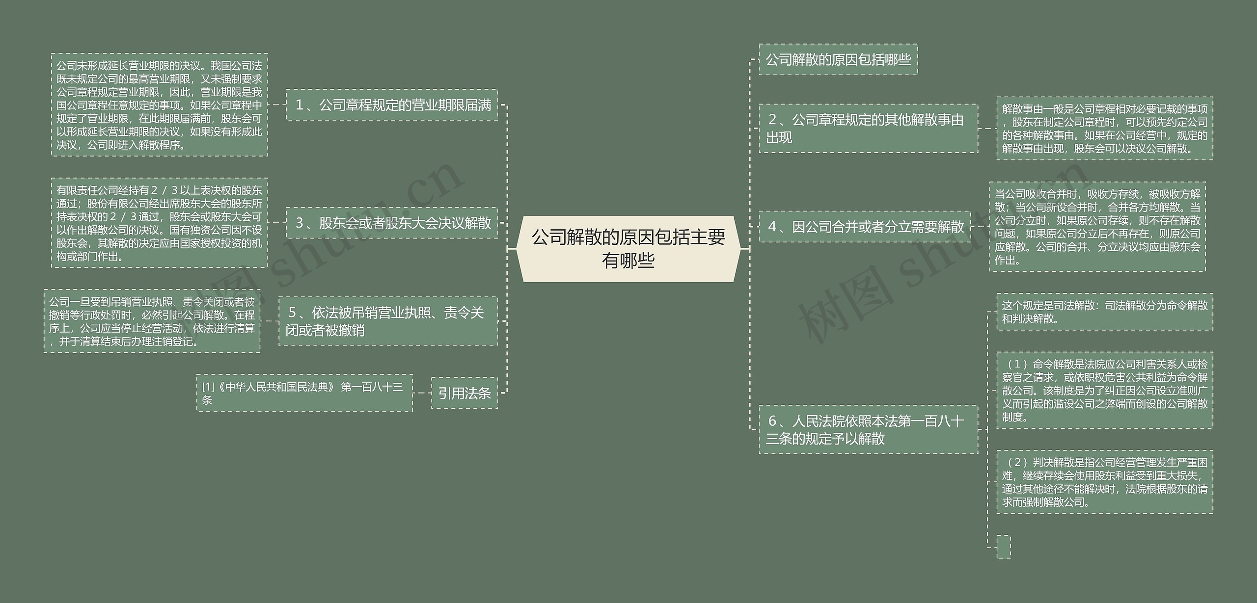 公司解散的原因包括主要有哪些思维导图