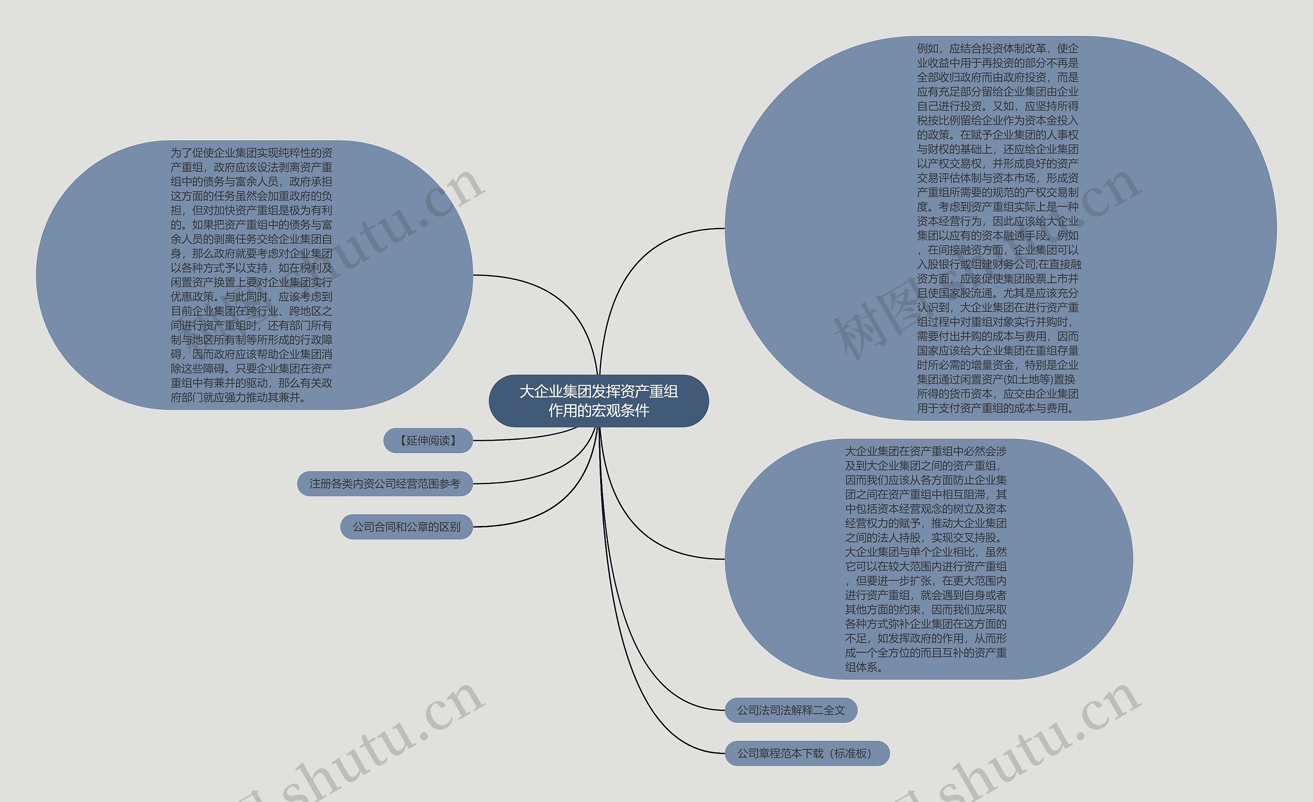 大企业集团发挥资产重组作用的宏观条件思维导图