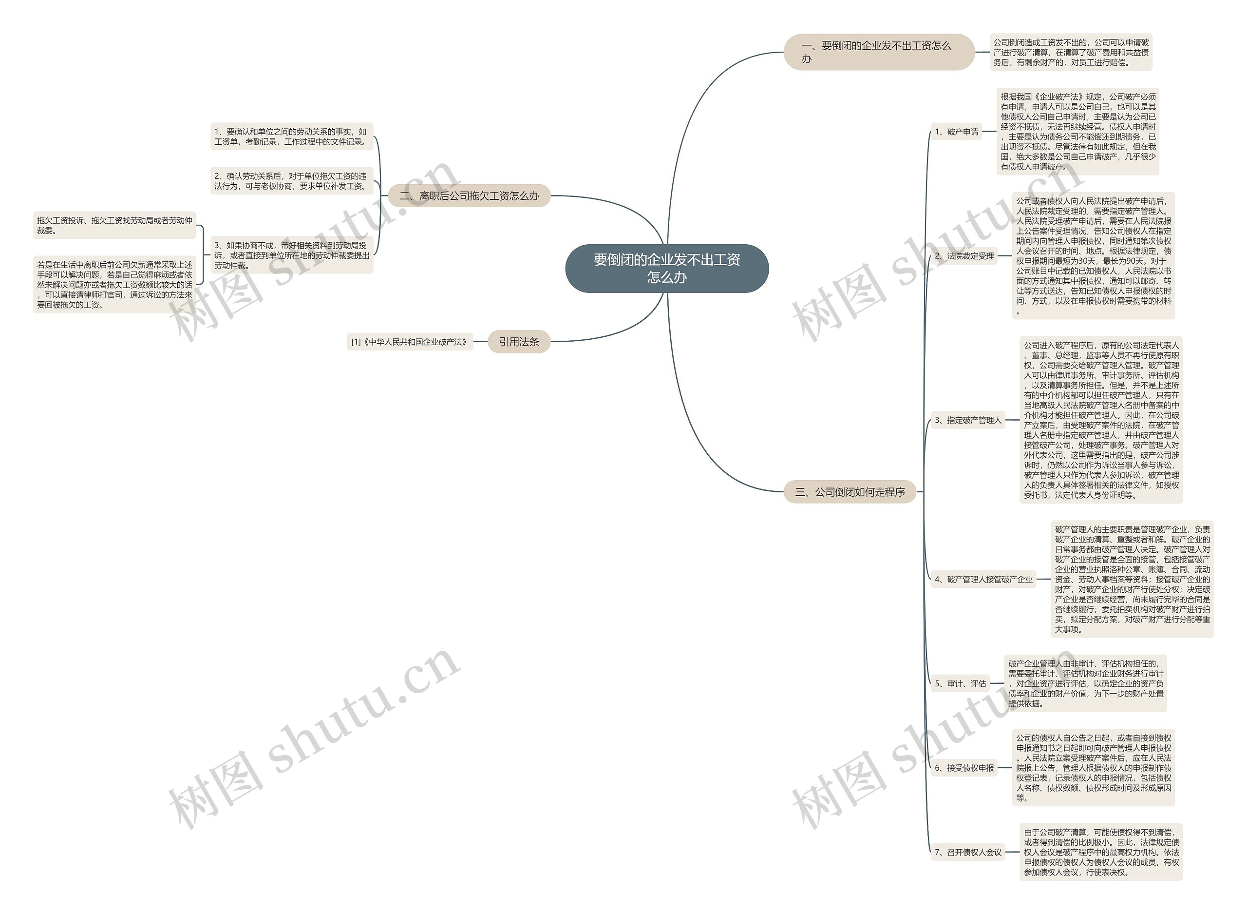 要倒闭的企业发不出工资怎么办思维导图