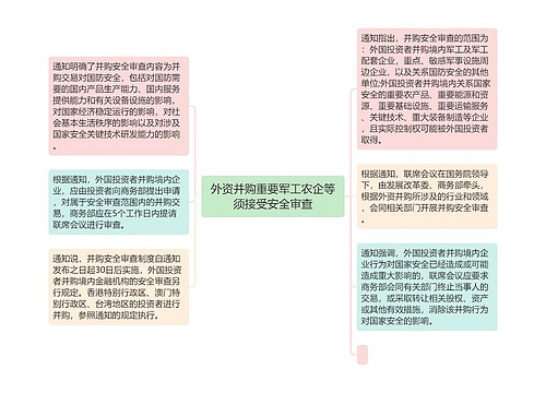 外资并购重要军工农企等须接受安全审查