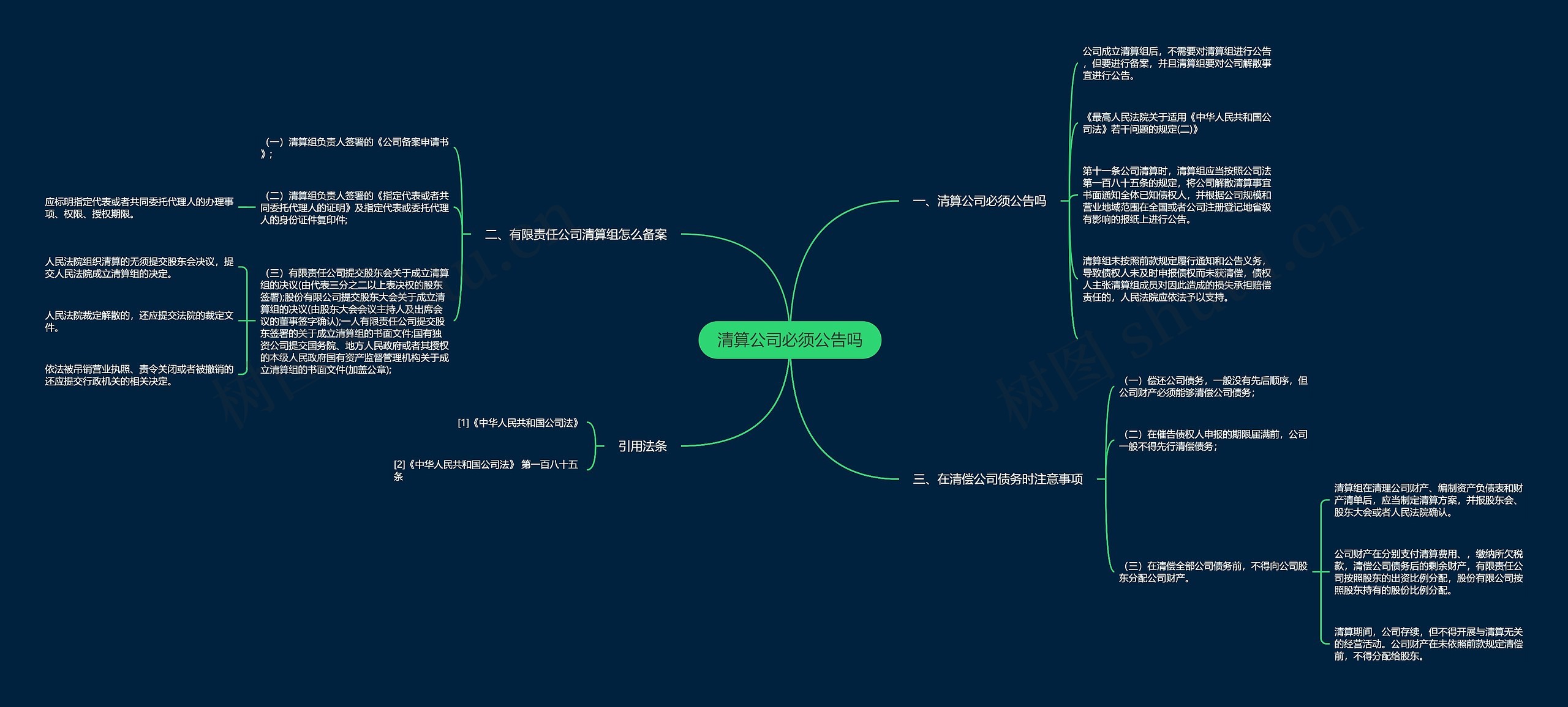 清算公司必须公告吗思维导图