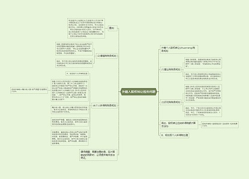 外籍人股权转让税务问题