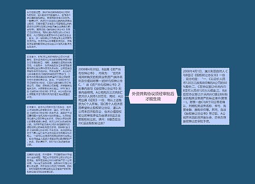 外资并购协议须经审批后才能生效