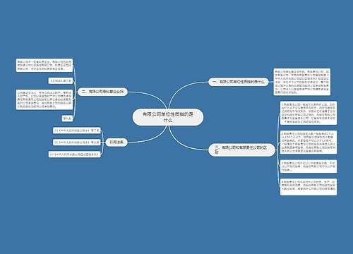 有限公司单位性质指的是什么
