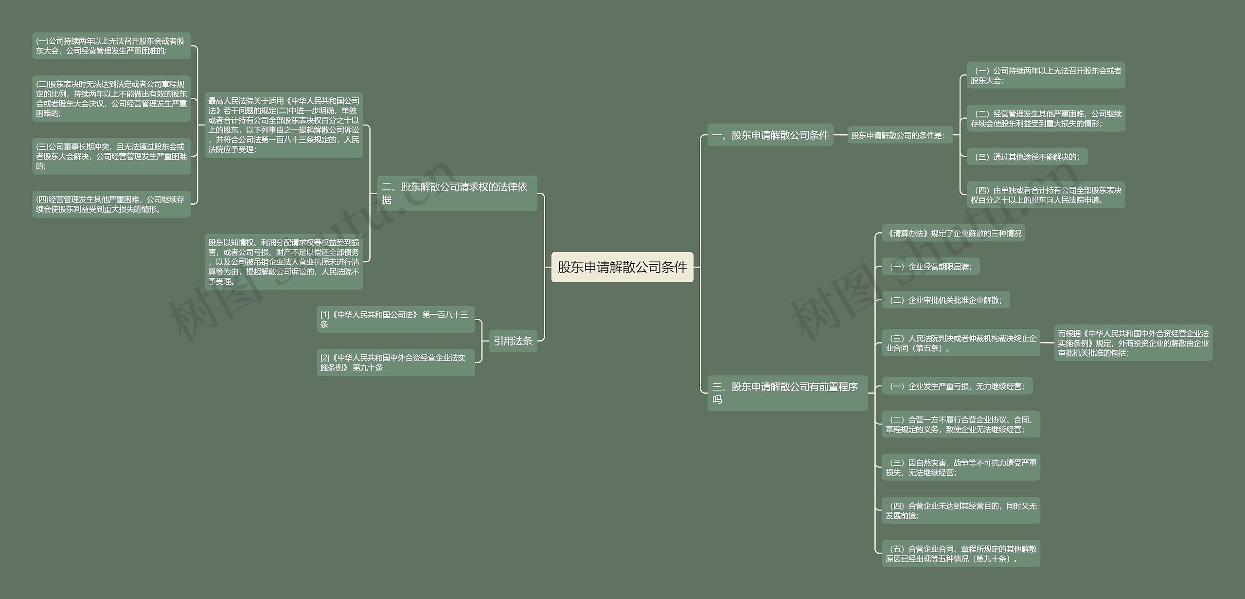 股东申请解散公司条件思维导图
