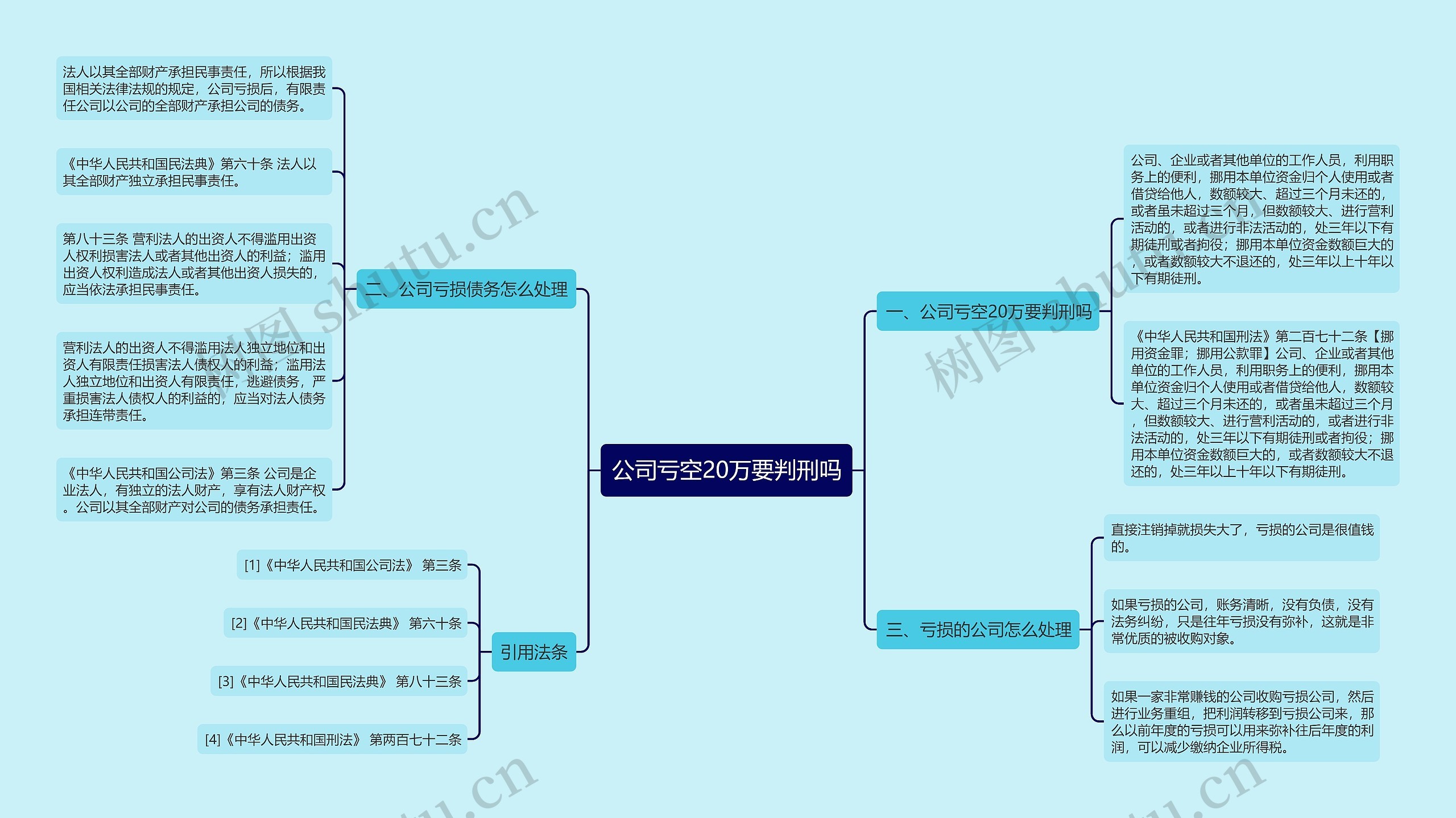 公司亏空20万要判刑吗思维导图